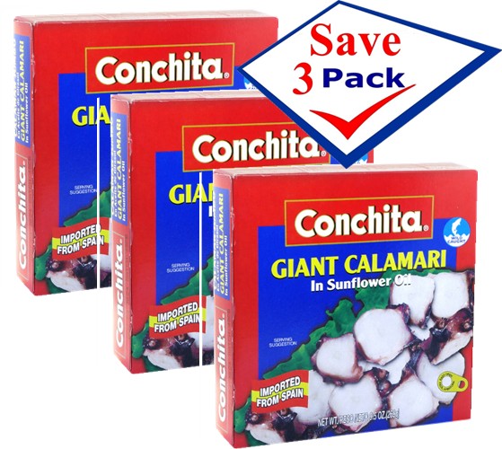 Conchita Calamari Jumbo  in Vegetable Oil  9.5 oz Pack of 3